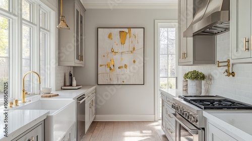 Modern Kitchen with White C...