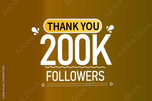 thank you 200k followers  vector illustration social media post  subscribers or followers animation design banner 
