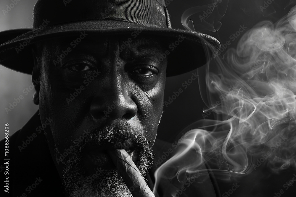 Generative AI Portrait of Man in Retro Detective Style, Noir Film Character Look Generative AI Portrait of Man in Retro Detective Style, Noir Film Character Look