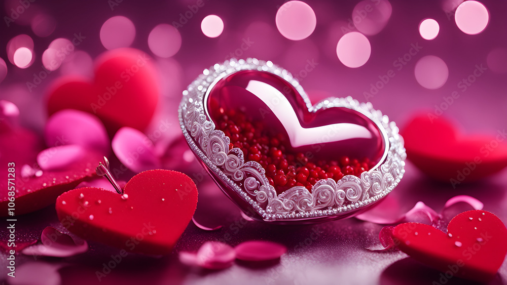 Valentine's day present concept background, Valentine's day jewel, Happy valentine's day, ai generated Valentine's day present concept background, Valentine's day jewel, Happy valentine's day, ai generated