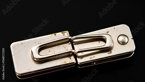 Metal clips biting each other - Mollette metalliche che si mordono photo