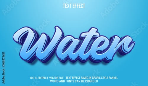 Water 3d editable text effect style