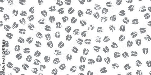 Abstract grunge seamless pattern with deer, cow or pig hoof footprints. Bw bg with animal feet steps trace. Goat paw irregular vector ornament