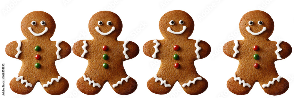 Fototapeta premium Gingerbread man cookie isolated on a transparent background,