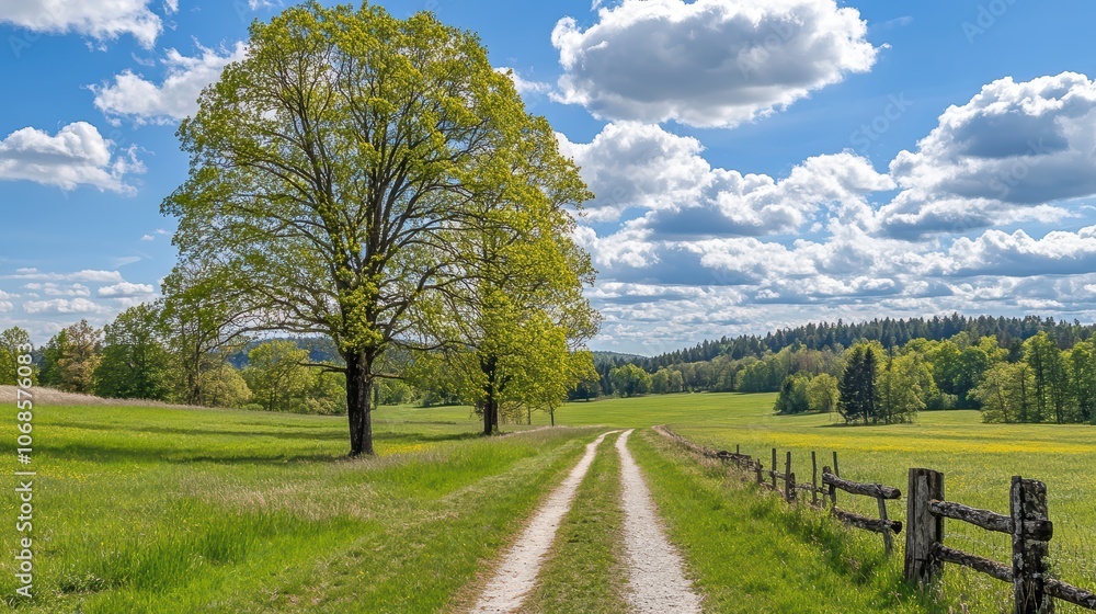 Serene Green Meadows Under Blue Sky Serene Green Meadows Under Blue Sky