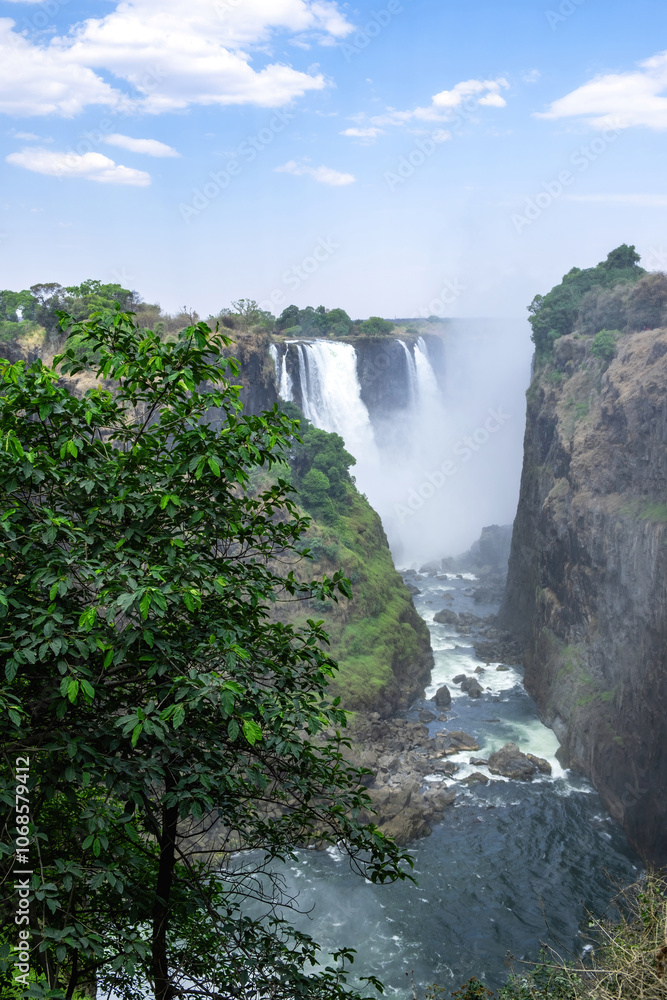 Victoria Falls, waterfall on the Zambezi River between Zambia and Zimbabwe. Africa Victoria Falls, waterfall on the Zambezi River between Zambia and Zimbabwe. Africa