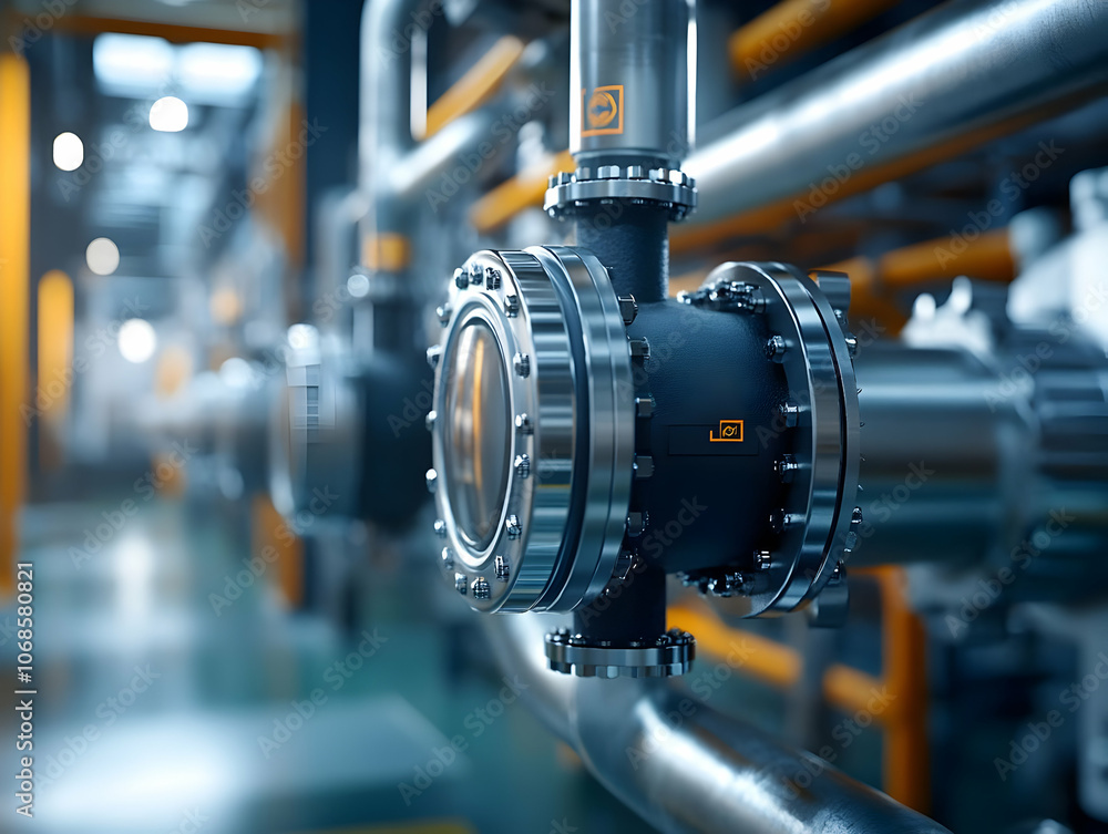 3D Industrial Pipes and Valves Illustration 3D Industrial Pipes and Valves Illustration