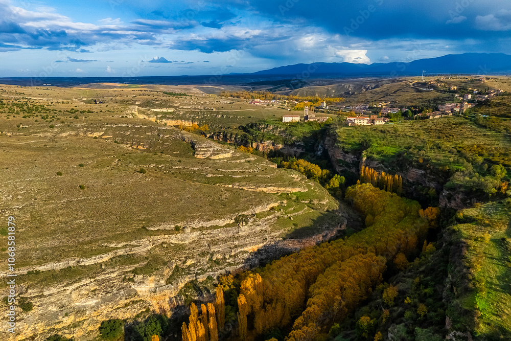 Aerial view of Sepulveda, Segovia province, Spain Aerial view of Sepulveda, Segovia province, Spain