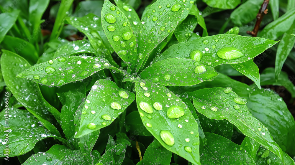 Raindrops on Vibrant Green Fern Leaves Raindrops on Vibrant Green Fern Leaves