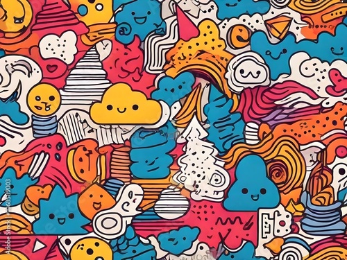 pattern with animals. Vector,Ai generated 