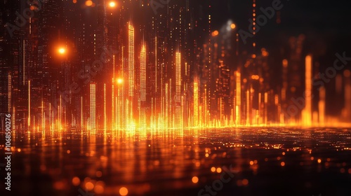 Wallpaper Mural gold stock investment diagram showcasing 3d financial market graphs, symbolizing growth, trade, and business profitability in a contemporary business environment Torontodigital.ca