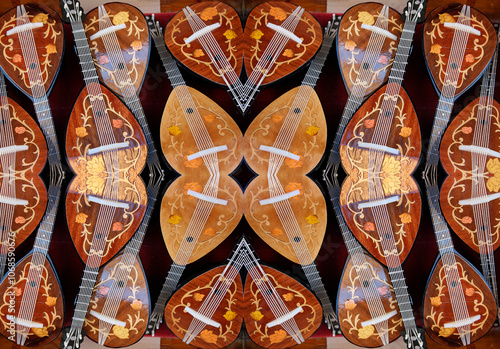Photos Abstract illustration of mandolin and music