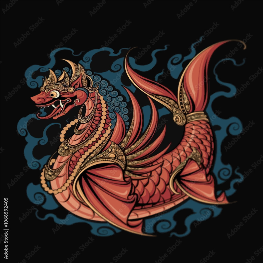 red dragon on a blue background red dragon on a blue background