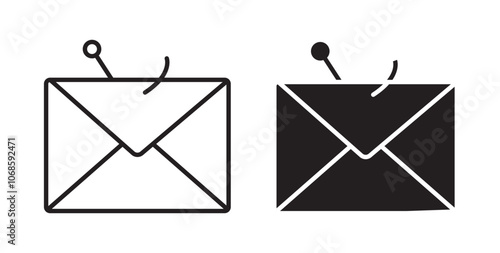 Email phishing icon. thin stroke and solid.