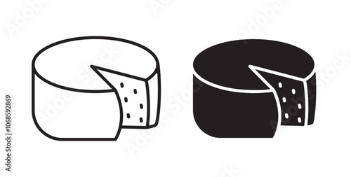 Parmesan icon. thin stroke and solid.