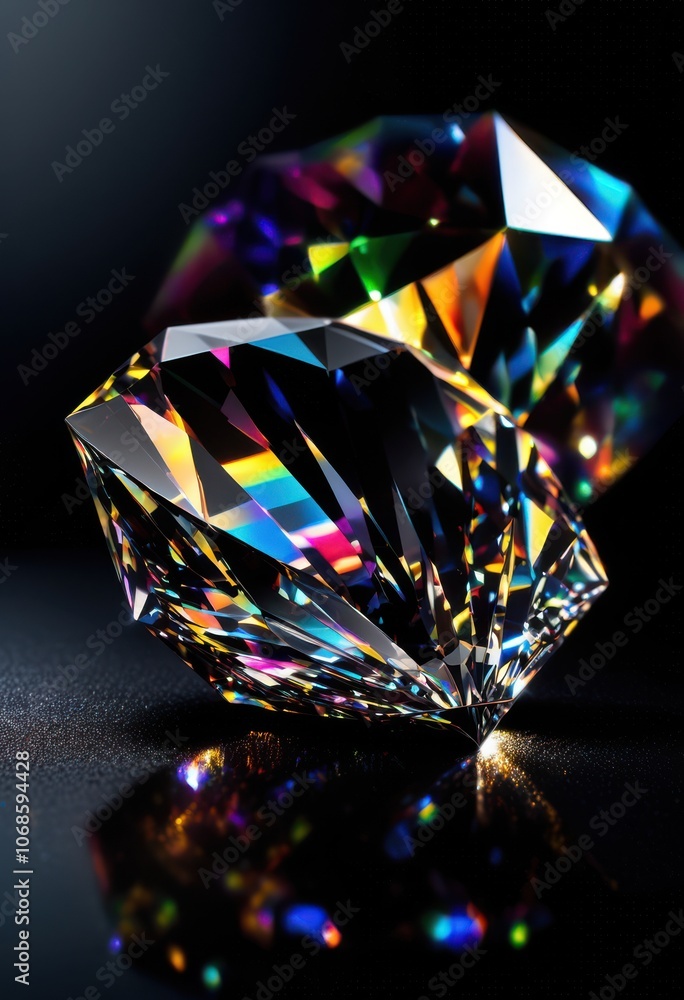 stunning macro lens sparkling diamond facets highlighting intricate reflections glimmers, gemstone, sparkle, brilliance, clarity, shine, richness, texture