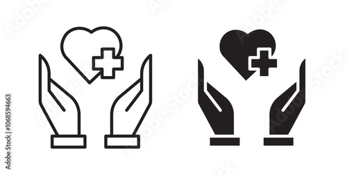 Health insurance Filled flat icons set for apps and web ui designs.