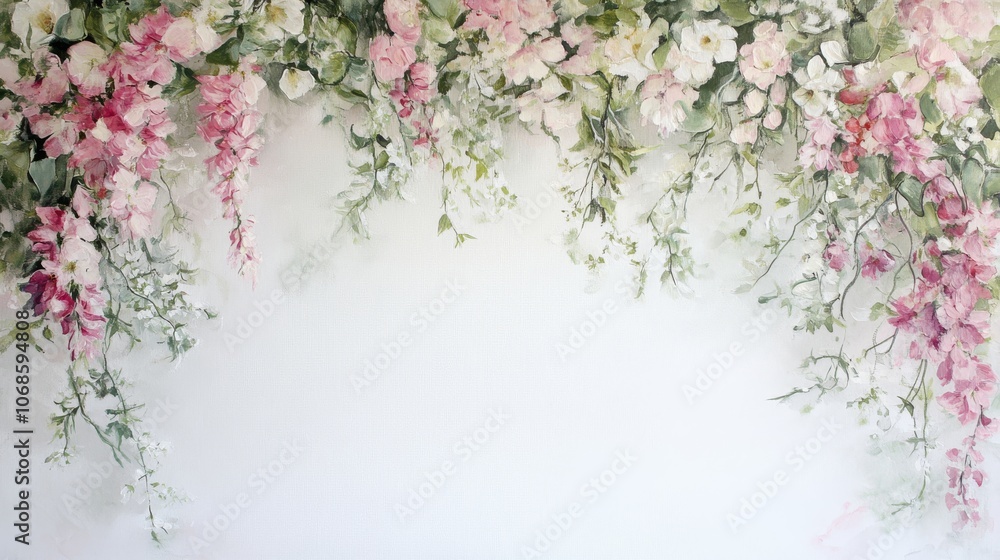 This seamless pattern features delicate pink and white wildflowers with elegant eucalyptus leaves, ideal for botanicalthemed designs and charming backgrounds that inspire creativity This seamless pattern features delicate pink and white wildflowers with elegant eucalyptus leaves, ideal for botanicalthemed designs and charming backgrounds that inspire creativity