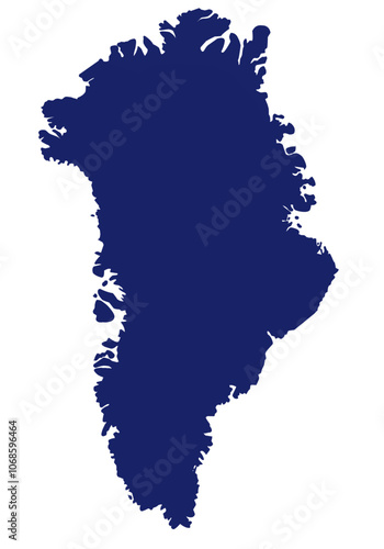 silhouette map of greenland