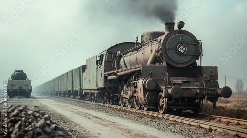 WW2 German Deutsche Reichsbahn steam engine trains