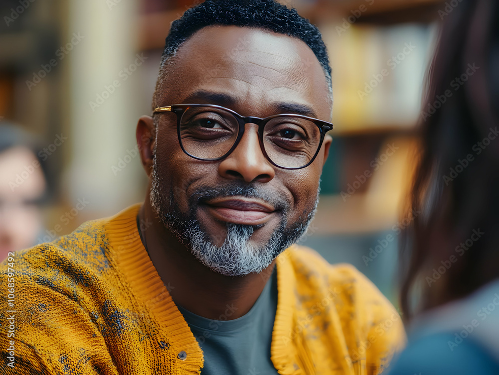 Photo Portrait Smiling Man Eyeglasses Beard Photo Portrait Smiling Man Eyeglasses Beard