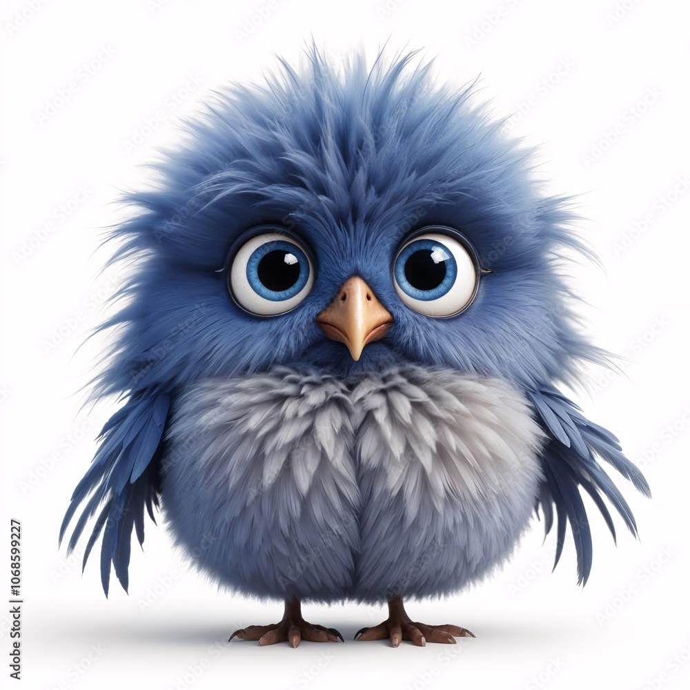 Blue cute bird - Generative AI Blue cute bird - Generative AI
