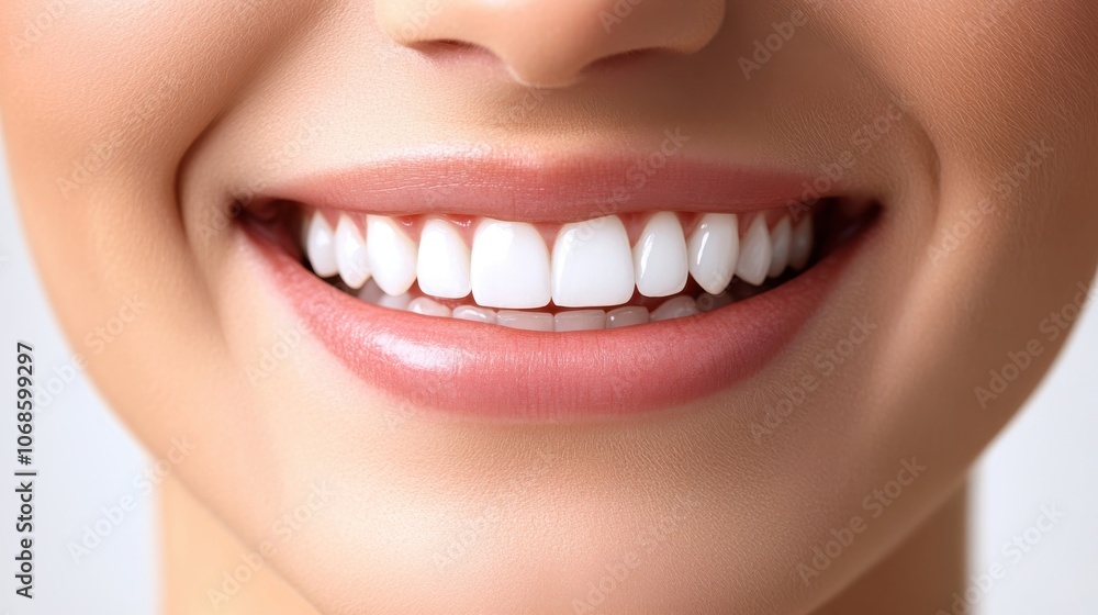 Fototapeta premium A bright smile showcasing healthy teeth and gums, highlighting dental care and personal hygiene practices