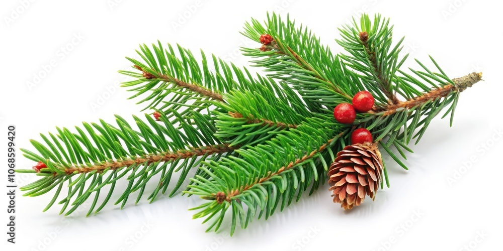 Christmas conifer branch plant. Christmas conifer branch plant.