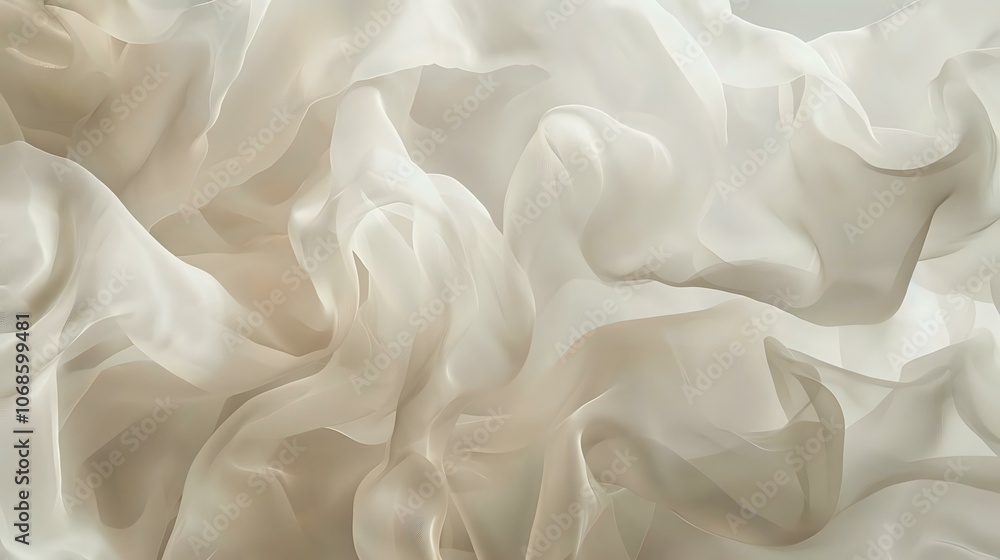 Abstract White Fabric Texture with Flowing Curves Abstract White Fabric Texture with Flowing Curves