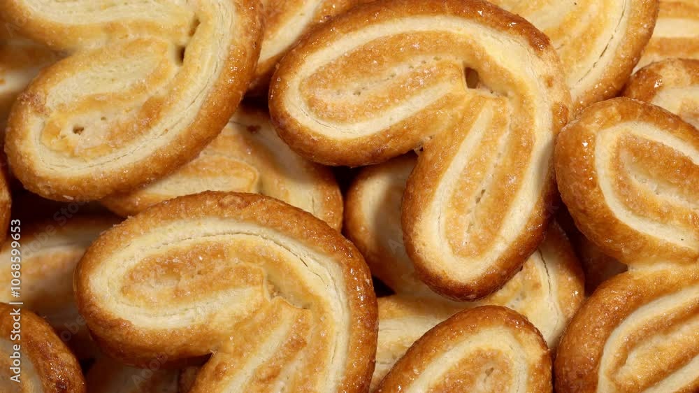 Dessert. Puff pastry cookies spin slowly Dessert. Puff pastry cookies spin slowly