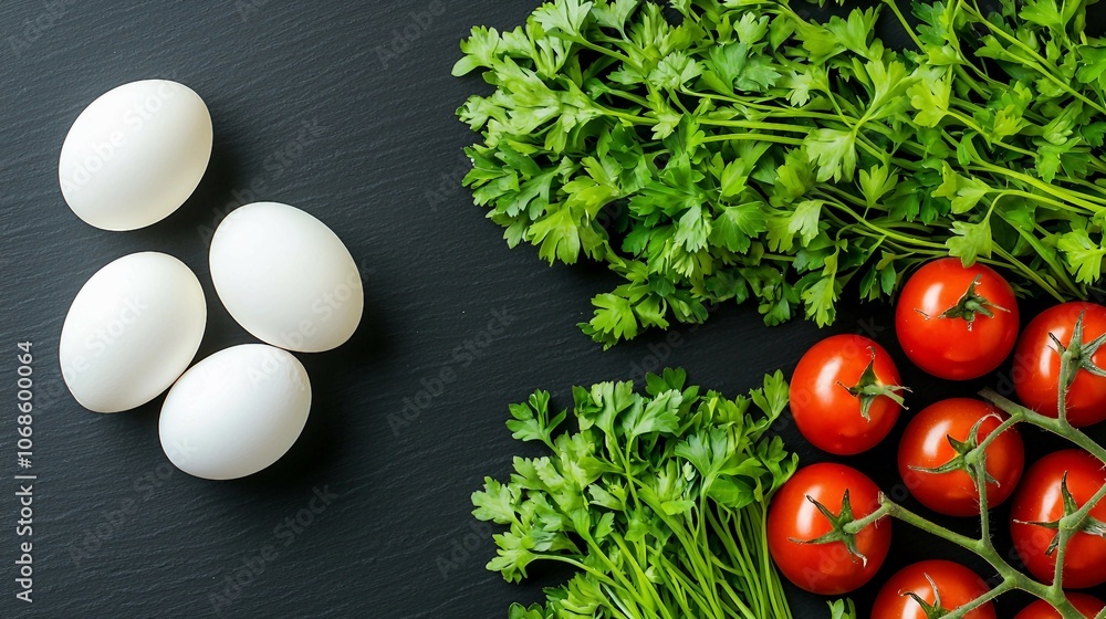 Fresh Ingredients for a Healthy Omelet Breakfast Fresh Ingredients for a Healthy Omelet Breakfast