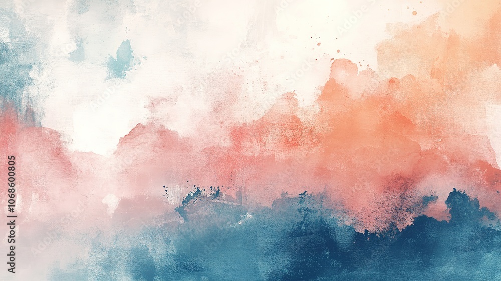 Fototapeta premium Abstract watercolor splash in blue and pink hues