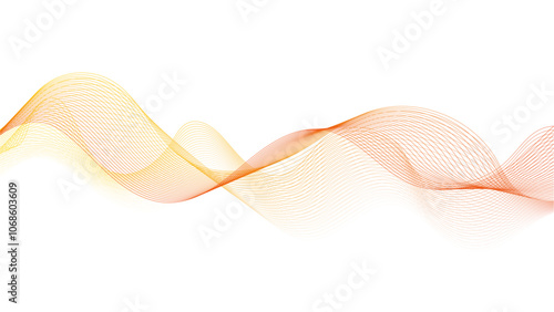 Abstract orange wavy on white background, Orange abstract line waves on white background. Background lines wave abstract stripe design. White background,