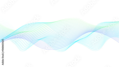 Abstract blue purple gradient flowing wave lines on white background. Purple and blue wave with a white background. Dynamic wave. Geometric abstract wavy lines background.
