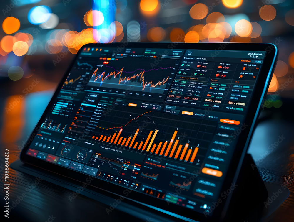 Illustration - Stock Market Data Analysis on Tablet Illustration - Stock Market Data Analysis on Tablet