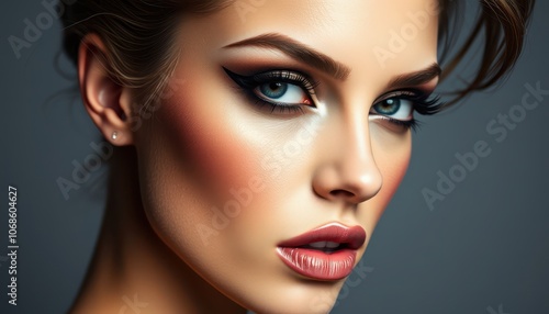 Wallpaper Mural Elegant Glamour Portrait of a Young Woman with Stunning Makeup and Hair Torontodigital.ca