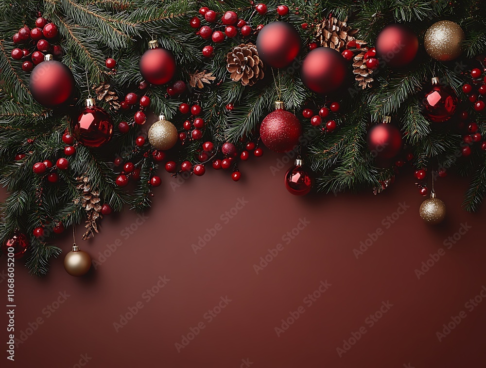 Close-Up of a Festive Garland Decoration Close-Up of a Festive Garland Decoration