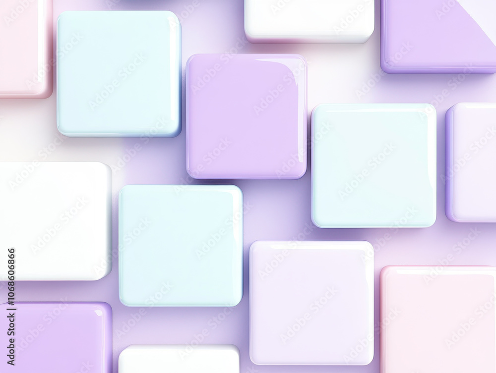 Glossy pastel squares in minimalistic style create soothing pattern Glossy pastel squares in minimalistic style create soothing pattern