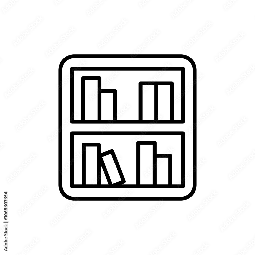 Bookshelf outline icons, minimalist vector illustration ,simple transparent graphic element .Isolated on white background Bookshelf outline icons, minimalist vector illustration ,simple transparent graphic element .Isolated on white background