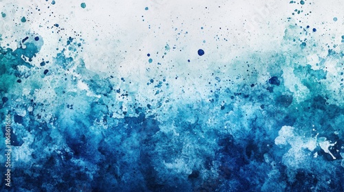 A mesmerizing abstract watercolor splash in shades of blue, evoking tranquility and depth.