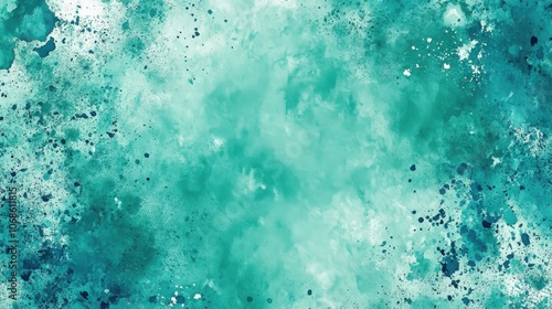 A vibrant abstract watercolor background in shades of teal and blue, creating a dreamy and serene atmosphere.