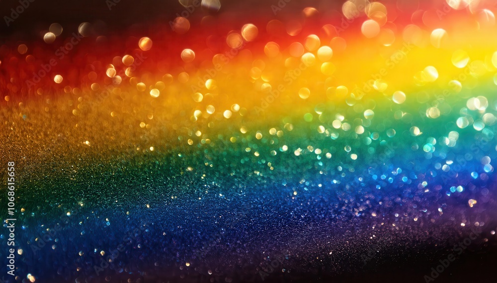 Abstract Prism Light Effect with Spectrum Colors and Hexagonal Bokeh, Vivid Rainbow Gradient on Dark Background for Science, Technology, or Artistic Concepts in Digital Art and Design Abstract Prism Light Effect with Spectrum Colors and Hexagonal Bokeh, Vivid Rainbow Gradient on Dark Background for Science, Technology, or Artistic Concepts in Digital Art and Design