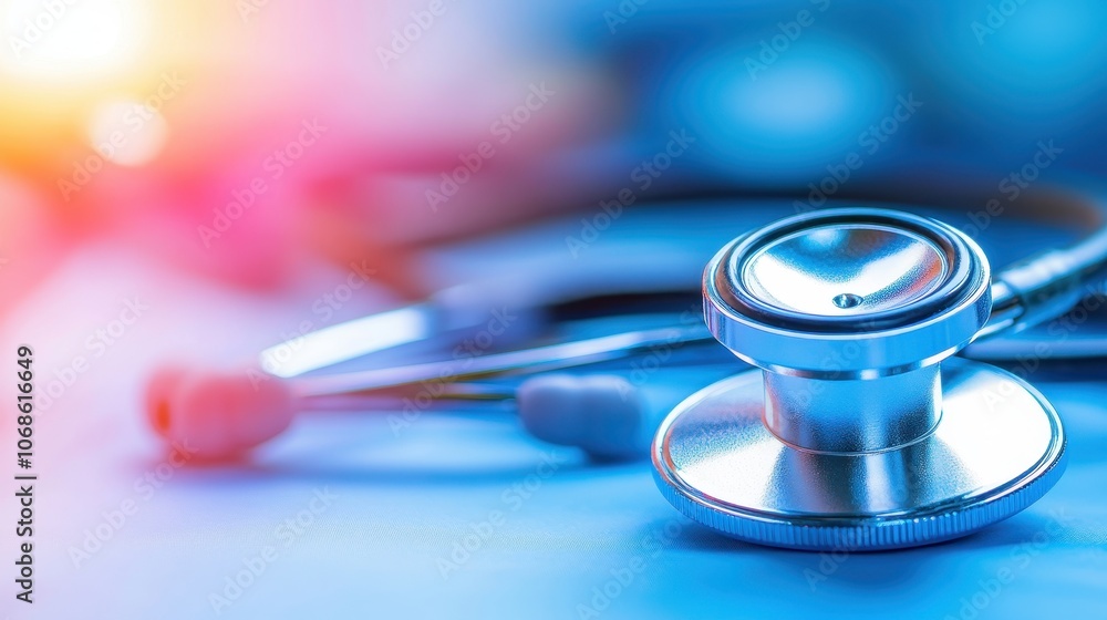 Stethoscope and various medical equipment and instruments used by healthcare professionals in clinical examination diagnosis and treatment of patients in a hospital or medical setting Stethoscope and various medical equipment and instruments used by healthcare professionals in clinical examination diagnosis and treatment of patients in a hospital or medical setting