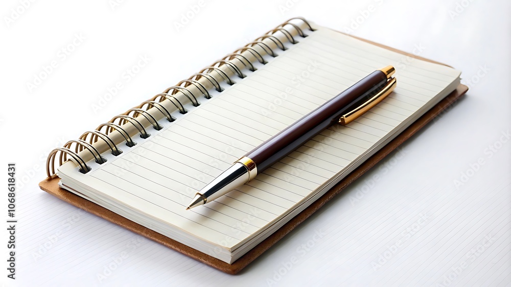 notebook and pen isolated on white background notebook and pen isolated on white background