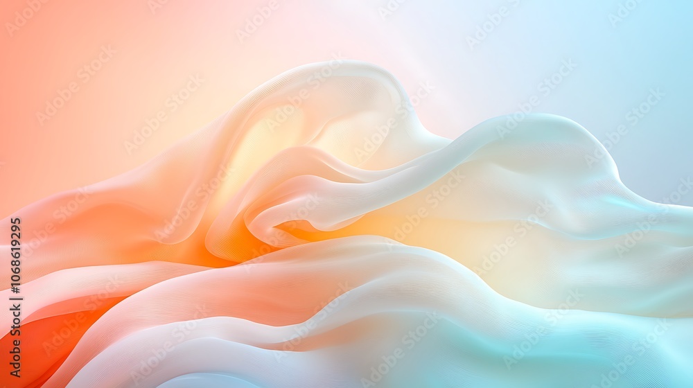 Fototapeta premium Create stunning abstract digital art using fluid wave patterns and soft color gradients