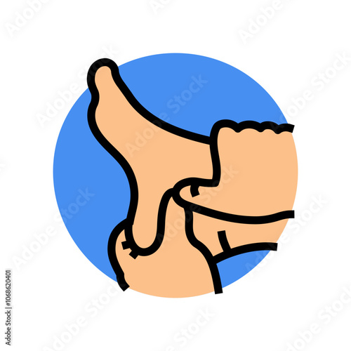 ankles massage therapy color icon vector. ankles massage therapy sign. isolated symbol illustration