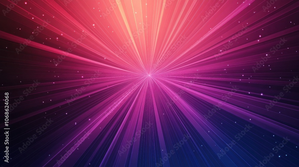 Vibrant abstract rays of light emanating in shades of pink and purple against a dark background. Vibrant abstract rays of light emanating in shades of pink and purple against a dark background.