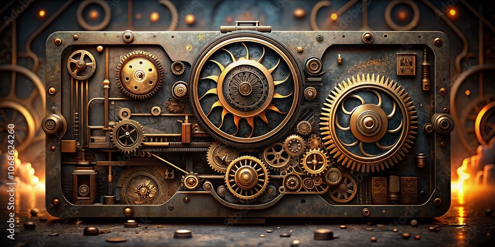 Steampunk-Inspired Video Card Design with Intricate Gears, Vintage Aesthetics, and Futuristic Elements for Gaming and Technology Enthusiasts Steampunk-Inspired Video Card Design with Intricate Gears, Vintage Aesthetics, and Futuristic Elements for Gaming and Technology Enthusiasts