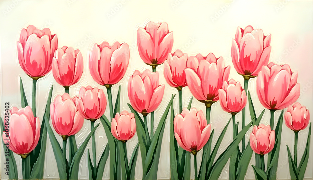 pink tulips on white background pink tulips on white background