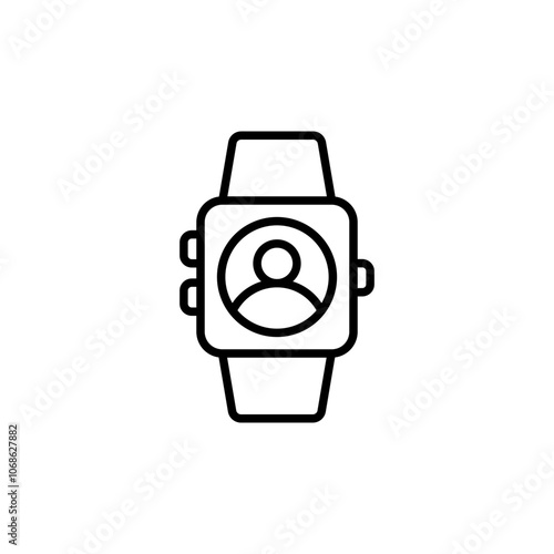 Smartwatch account outline icons, minimalist vector illustration ,simple transparent graphic element .Isolated on white background